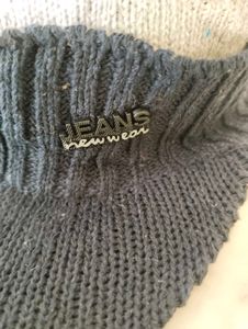 Striped Knit Beanie with Visor