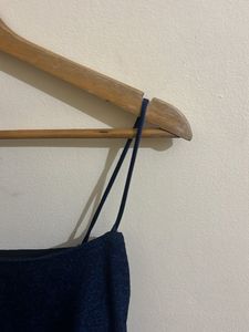 Navy Ruched Spaghetti Strap Dress
