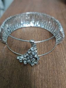 Sparkling Silver-Tone Bangle Bracelet