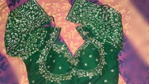 Designer Embroidered Green Blouse