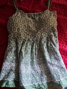 Embroidered Sequined Camisole Top