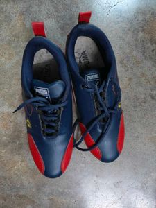 Puma Blue &amp; Red Lace-Up Sneakers