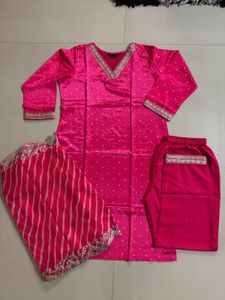 Pink Embellished Kurta Set