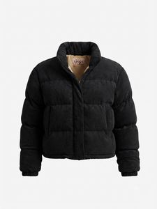Black Corduroy Puffer Jacket