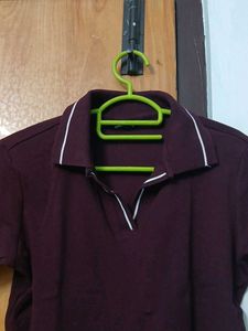 Max Maroon Polo T-Shirt with White Stripes