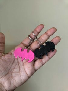 Batman Symbol Black Pink Keychains (2-Pack)