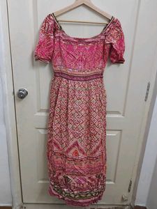 Ritu Kumar Boho Pink Print Maxi Dress