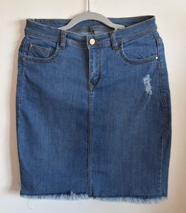 Blue Denim Classic Skirt