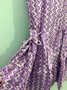 Purple Chevron Print Sleeveless Dress