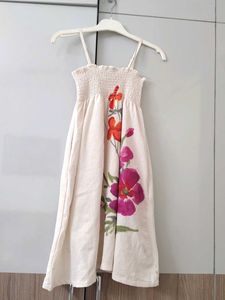 Charming Floral Smocked Strap Dress