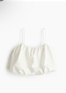 Chic White Bubble Crop Top H&M