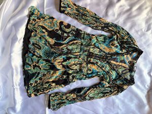 Zara Boho Paisley Print Long Sleeve Mini Dress
