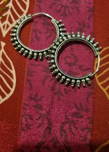pure silver 21 gram Oxidized  Hoop Earring