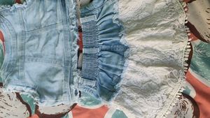 Adorable Lace and Denim Outfit for Girls.
