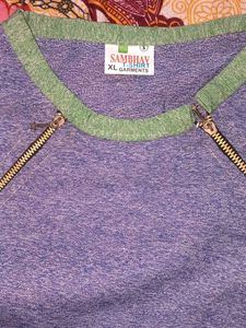 Stylish Zipper Detail T-Shirt