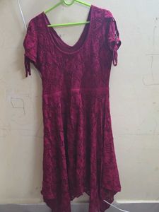 Elegant Burgundy Lace Dress
