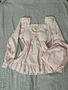 Cute Pink padded night suit set