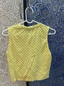 Cute Yellow Gingham Crop Top