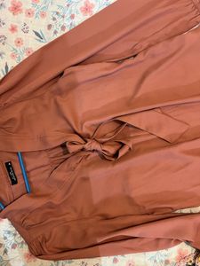 Elegant Rosewood Bow Blouse