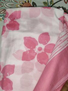 Pink Floral unstitched dress material