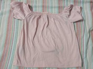 Cute Pink Off-Shoulder Top