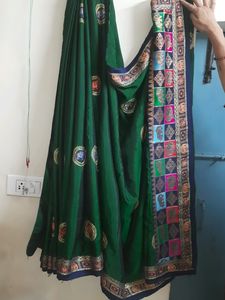 Chandeyri Green Saree😍🥻