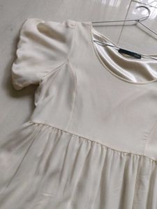 Cream Puff Sleeve Babydoll Dress
