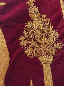 Embroidered Peacock Velvet Wall Hanging Zardozi