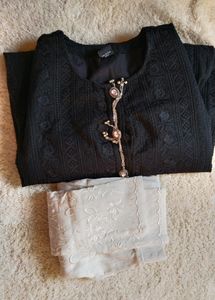 Black And White Kurta Set