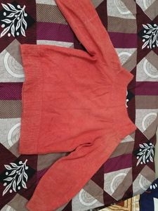 Coral off shoulder Knit Sweater