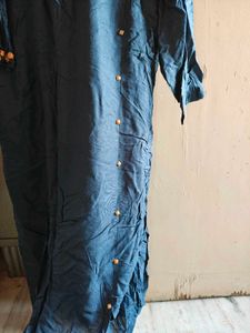 Teal Blue Kurta with Embellishments