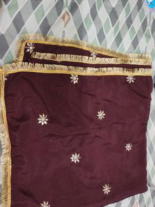 Embroidered Maroon Saree