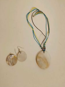 Real Shell Pendant Necklace &amp; Earrings