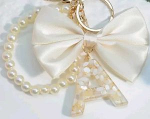 Blue Knit Bow Keychain
