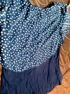 Stylish Navy &amp; Polka Dot Top