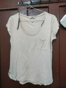 Casual Beige Pocket Tee