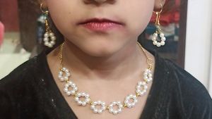 Pearl Flower Necklace & Earring Set