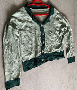 New Stylish Two-Tone Button-Up Cardigan/Shrug