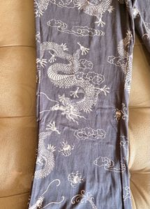 Dragon Print Flare Pants