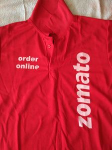 Zomato Order Online Red Polo T-Shirt