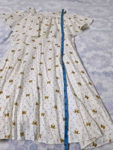 Cute Butterfly Cold Shoulder Dress 9/10y