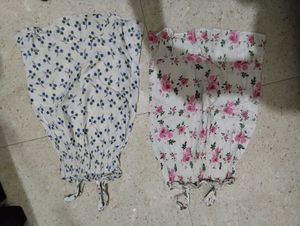 Floral Print Palazzos - Set of 2