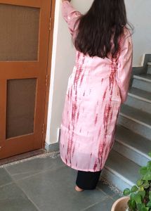 🤌Elegant 🩷Pink Tie-Dye Kurta for Women😚
