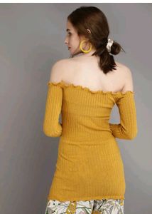 Mustard Ribbed Knit Top