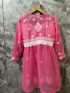 Elegant Pink Chikankari Kurta