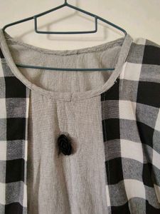 Black &amp; White Checkered Kurti