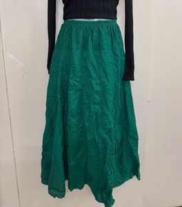 Ethnic Green Skirt