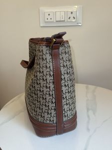 MANGO Stylish Monogram Bucket Bag