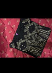 Elegant Black Kurta with Gold Print