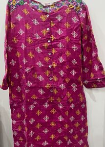 Vibrant Pink Printed Kurta